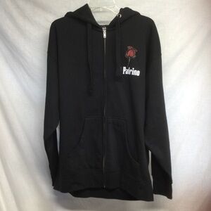 The Godfather Contenders Men’s Graphic Red Rose Black Zip-Up Hoodie Sz XL